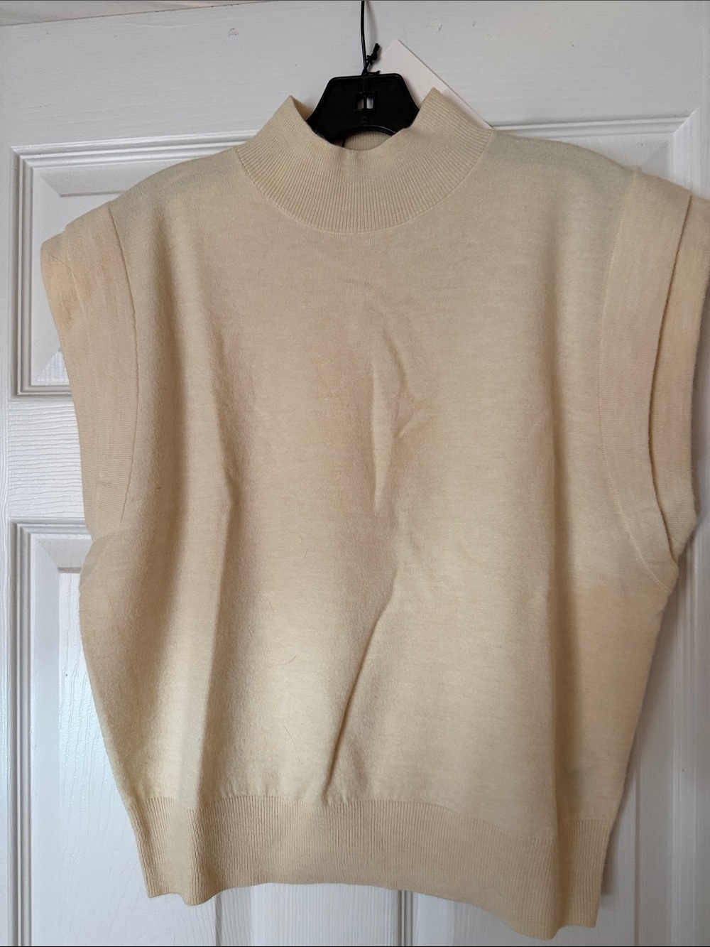 Zara Cream Sleeveless Turtleneck Sweater Vest